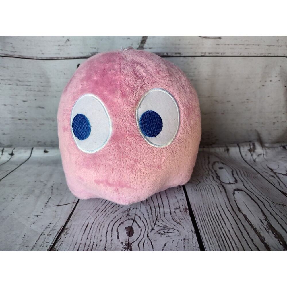 Bandai Banco Ms. Pac Man Pinky Pink Ghost 7” Plush Stuffed Animal Toy Factory